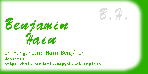 benjamin hain business card